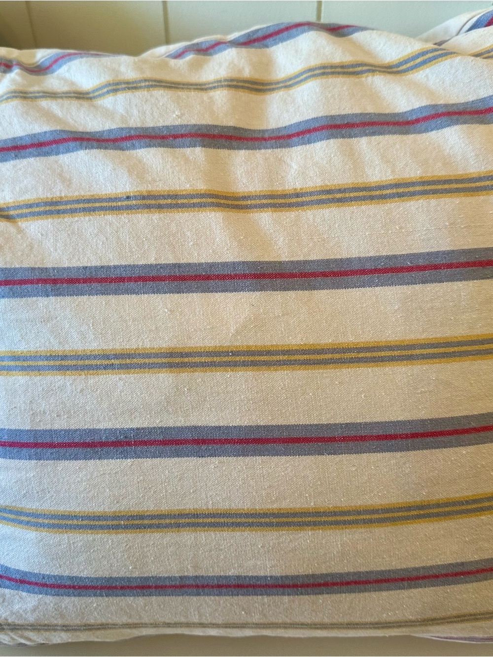 IKEA Embroidered White Accent Pillow with Blue, Pink, Yellow and Red Accents - Picture 5 of 6